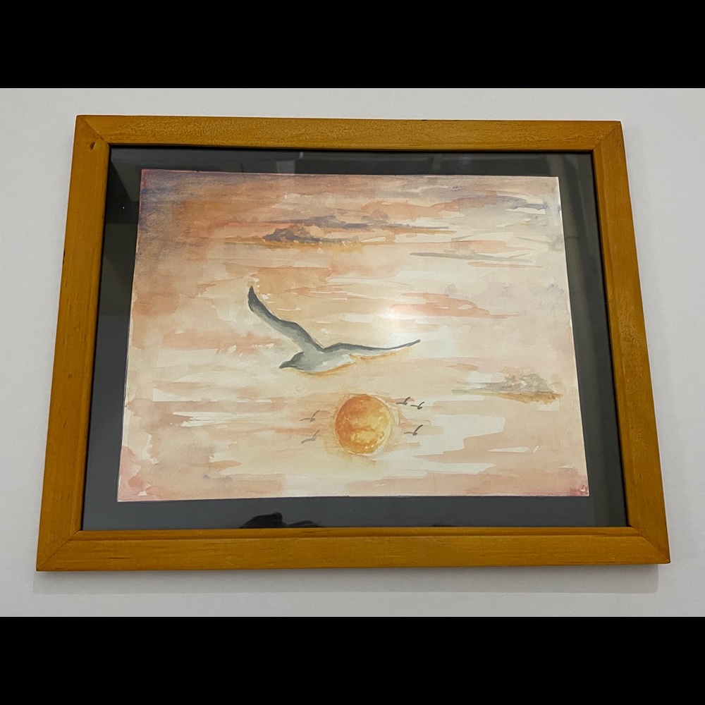 Original watercolor drawing on Canson , the sunset